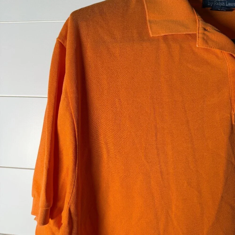 Polo by Ralph Lauren Short Sleeve Polo Shirt Flesh Colored Pony Sz XL Orange